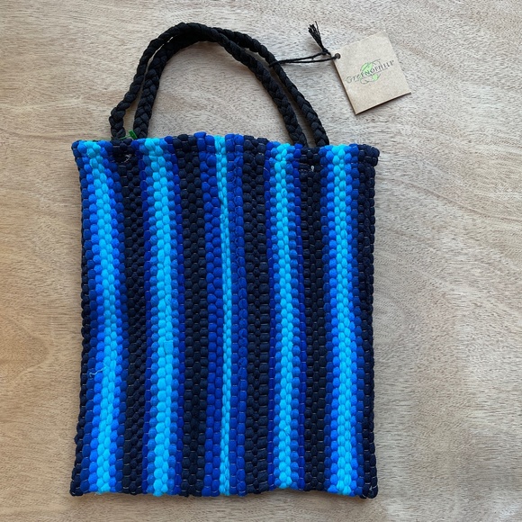 Oenophilia Greenophile NWT Reclaimed Recycled Fabric 2 Bottle Eco Wine Tote Gift - Picture 1 of 2